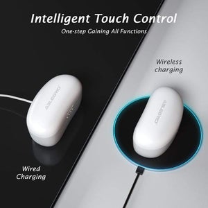 Active Noise Cancelling True Wireless Stereo Earbuds, AbleGrid FreeOdio Bean with Wireless Charging Cabin