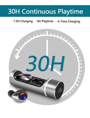 True Wireless Earbuds, ABLEGRID Kanoe apt-X in-Ear Earphones, 30H Playtime Sports Headset with Charging Cabin